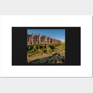 Fisheye view of a Victorian hotel and public gardens in the seaside town of Cromer, North Norfolk Posters and Art